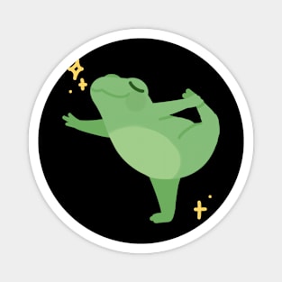 A Green Frog Dancing Ballet Magnet